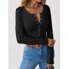 imageANRABESS Long Sleeve Shirts for Women Henley Button Down Tops Ribbed Knit Slim Fit Fall Basic Tee 2025 Casual Trendy ClothesBlack