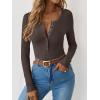 imageANRABESS Long Sleeve Shirts for Women Henley Button Down Tops Ribbed Knit Slim Fit Fall Basic Tee 2025 Casual Trendy ClothesBrown