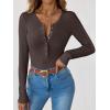 imageANRABESS Long Sleeve Shirts for Women Henley Button Down Tops Ribbed Knit Slim Fit Fall Basic Tee 2025 Casual Trendy ClothesBrown