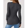 imageANRABESS Long Sleeve Shirts for Women Henley Button Down Tops Ribbed Knit Slim Fit Fall Basic Tee 2025 Casual Trendy ClothesDark Grey