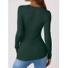 imageANRABESS Long Sleeve Shirts for Women Henley Button Down Tops Ribbed Knit Slim Fit Fall Basic Tee 2025 Casual Trendy ClothesForest Green
