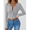 imageANRABESS Long Sleeve Shirts for Women Henley Button Down Tops Ribbed Knit Slim Fit Fall Basic Tee 2025 Casual Trendy ClothesGrey