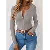 imageANRABESS Long Sleeve Shirts for Women Henley Button Down Tops Ribbed Knit Slim Fit Fall Basic Tee 2025 Casual Trendy ClothesGrey Khaki