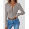 imageANRABESS Long Sleeve Shirts for Women Henley Button Down Tops Ribbed Knit Slim Fit Fall Basic Tee 2025 Casual Trendy ClothesGrey Khaki