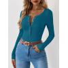 imageANRABESS Long Sleeve Shirts for Women Henley Button Down Tops Ribbed Knit Slim Fit Fall Basic Tee 2025 Casual Trendy ClothesLake Blue