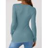 imageANRABESS Long Sleeve Shirts for Women Henley Button Down Tops Ribbed Knit Slim Fit Fall Basic Tee 2025 Casual Trendy ClothesLight Blue