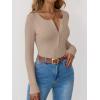 imageANRABESS Long Sleeve Shirts for Women Henley Button Down Tops Ribbed Knit Slim Fit Fall Basic Tee 2025 Casual Trendy ClothesLight Khaki