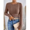 imageANRABESS Long Sleeve Shirts for Women Ribbed Knit Tshirt Slim Fit Crewneck Basic Tee Top 2025 Fall Casual Work Trendy ClothesBrown
