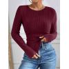 imageANRABESS Long Sleeve Shirts for Women Ribbed Knit Tshirt Slim Fit Crewneck Basic Tee Top 2025 Fall Casual Work Trendy ClothesBurgundy