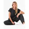 imageANRABESS Lounge Sets For Women Fall Ribbed Knit 2 Piece Pajama Sets Casual Short Sleeve Top and Long Pants Matching OutfitsBlack
