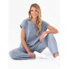 imageANRABESS Lounge Sets For Women Fall Ribbed Knit 2 Piece Pajama Sets Casual Short Sleeve Top and Long Pants Matching OutfitsBlue