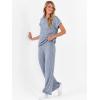 imageANRABESS Lounge Sets For Women Fall Ribbed Knit 2 Piece Pajama Sets Casual Short Sleeve Top and Long Pants Matching OutfitsBlue