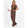 imageANRABESS Lounge Sets For Women Fall Ribbed Knit 2 Piece Pajama Sets Casual Short Sleeve Top and Long Pants Matching OutfitsBrown
