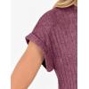 imageANRABESS Lounge Sets For Women Fall Ribbed Knit 2 Piece Pajama Sets Casual Short Sleeve Top and Long Pants Matching OutfitsDark Red