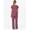 imageANRABESS Lounge Sets For Women Fall Ribbed Knit 2 Piece Pajama Sets Casual Short Sleeve Top and Long Pants Matching OutfitsDark Red