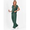 imageANRABESS Lounge Sets For Women Fall Ribbed Knit 2 Piece Pajama Sets Casual Short Sleeve Top and Long Pants Matching OutfitsGreen