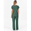 imageANRABESS Lounge Sets For Women Fall Ribbed Knit 2 Piece Pajama Sets Casual Short Sleeve Top and Long Pants Matching OutfitsGreen