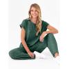 imageANRABESS Lounge Sets For Women Fall Ribbed Knit 2 Piece Pajama Sets Casual Short Sleeve Top and Long Pants Matching OutfitsGreen
