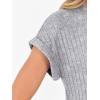 imageANRABESS Lounge Sets For Women Fall Ribbed Knit 2 Piece Pajama Sets Casual Short Sleeve Top and Long Pants Matching OutfitsGrey