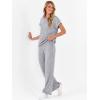 imageANRABESS Lounge Sets For Women Fall Ribbed Knit 2 Piece Pajama Sets Casual Short Sleeve Top and Long Pants Matching OutfitsGrey