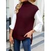 imageANRABESS Sweater Vest Women Turtleneck Sleeveless Loose Fit Pullover Knit Spilt Tank Tops 2025 Casual Trendy Fall OutfitsWind Red