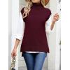 imageANRABESS Sweater Vest Women Turtleneck Sleeveless Loose Fit Pullover Knit Spilt Tank Tops 2025 Casual Trendy Fall OutfitsWind Red
