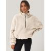 imageANRABESS Sweatshirt for Women Zip Up Hoodies Cropped Pullover Fleece Hooded Sherpa Sweaters Tops 2025 Fall Winter ClothesApricot