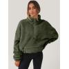 imageANRABESS Sweatshirt for Women Zip Up Hoodies Cropped Pullover Fleece Hooded Sherpa Sweaters Tops 2025 Fall Winter ClothesArmy Green