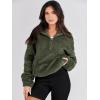 imageANRABESS Sweatshirt for Women Zip Up Hoodies Cropped Pullover Fleece Hooded Sherpa Sweaters Tops 2025 Fall Winter ClothesArmy Green