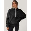 imageANRABESS Sweatshirt for Women Zip Up Hoodies Cropped Pullover Fleece Hooded Sherpa Sweaters Tops 2025 Fall Winter ClothesBlack