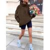 imageANRABESS Sweatshirt for Women Zip Up Hoodies Cropped Pullover Fleece Hooded Sherpa Sweaters Tops 2025 Fall Winter ClothesDeep Brown