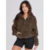imageANRABESS Sweatshirt for Women Zip Up Hoodies Cropped Pullover Fleece Hooded Sherpa Sweaters Tops 2025 Fall Winter ClothesDeep Brown