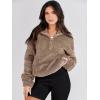 imageANRABESS Sweatshirt for Women Zip Up Hoodies Cropped Pullover Fleece Hooded Sherpa Sweaters Tops 2025 Fall Winter ClothesDeep Khaki