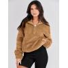 imageANRABESS Sweatshirt for Women Zip Up Hoodies Cropped Pullover Fleece Hooded Sherpa Sweaters Tops 2025 Fall Winter ClothesLight Brwon