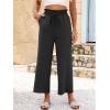 imageANRABESS Women 2025 Summer Casual Flowy Loose High Waist Boho Wide Leg Cropped Palazzo Lounge Beach Vacation Pants TrousersBlack