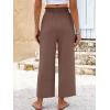 imageANRABESS Women 2025 Summer Casual Flowy Loose High Waist Boho Wide Leg Cropped Palazzo Lounge Beach Vacation Pants TrousersCoffee