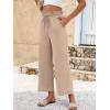 imageANRABESS Women 2025 Summer Casual Flowy Loose High Waist Boho Wide Leg Cropped Palazzo Lounge Beach Vacation Pants TrousersKhaki