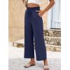 imageANRABESS Women 2025 Summer Casual Flowy Loose High Waist Boho Wide Leg Cropped Palazzo Lounge Beach Vacation Pants TrousersNavy Blue