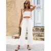 imageANRABESS Women 2025 Summer Casual Flowy Loose High Waist Boho Wide Leg Cropped Palazzo Lounge Beach Vacation Pants TrousersWhite