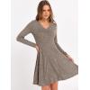 imageANRABESS Women Long Sleeve Ribbed Knit Short Dresses 2025 Fall Winter V Neck Casual Swing A Line Sweater DressCool Ash Brown