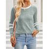 imageANRABESS Women Long Sleeve Tops Color Block Casual Shirts Lightweight Sweaters Fall Fashion Outfits 2025 Teen Girls ClothesGreenwhite