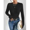 imageANRABESS Women Long Sleeve Tops Slim Fitted Business Casual Shirts Rib Textured TShirts 2025 Fall Outfits Dressy Work BlouseBlack