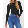 imageANRABESS Women Long Sleeve Tops Slim Fitted Business Casual Shirts Rib Textured TShirts 2025 Fall Outfits Dressy Work BlouseBlack