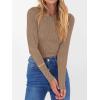 imageANRABESS Women Long Sleeve Tops Slim Fitted Business Casual Shirts Rib Textured TShirts 2025 Fall Outfits Dressy Work BlouseKhaki