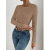 imageANRABESS Women Long Sleeve Tops Slim Fitted Business Casual Shirts Rib Textured TShirts 2025 Fall Outfits Dressy Work BlouseKhaki
