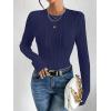 imageANRABESS Women Long Sleeve Tops Slim Fitted Business Casual Shirts Rib Textured TShirts 2025 Fall Outfits Dressy Work BlouseNavy Blue