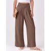 imageANRABESS Women Palazzo Pants Summer Flowy Wide Leg High Waist Lounge Trousers with Pockets 2025 Casual Beach Vacation OutfitsCoffee