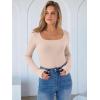 imageANRABESS Women Scoop Neck Bodysuits Long Sleeve Tops 2025 Fall Slim Fit Ribbed Knit Sexy Soft Basic Shirts Fashion OutfitsBeige