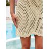 imageANRABESS Women Swimsuit Cover Ups Summer Sleeveless Beach Crochet Swimwear Bathing Suit Knit Swim Dress 2025 Vacation OutfitsBeige
