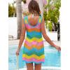 imageANRABESS Women Swimsuit Cover Ups Summer Sleeveless Beach Crochet Swimwear Bathing Suit Knit Swim Dress 2025 Vacation OutfitsRainbow Stripe